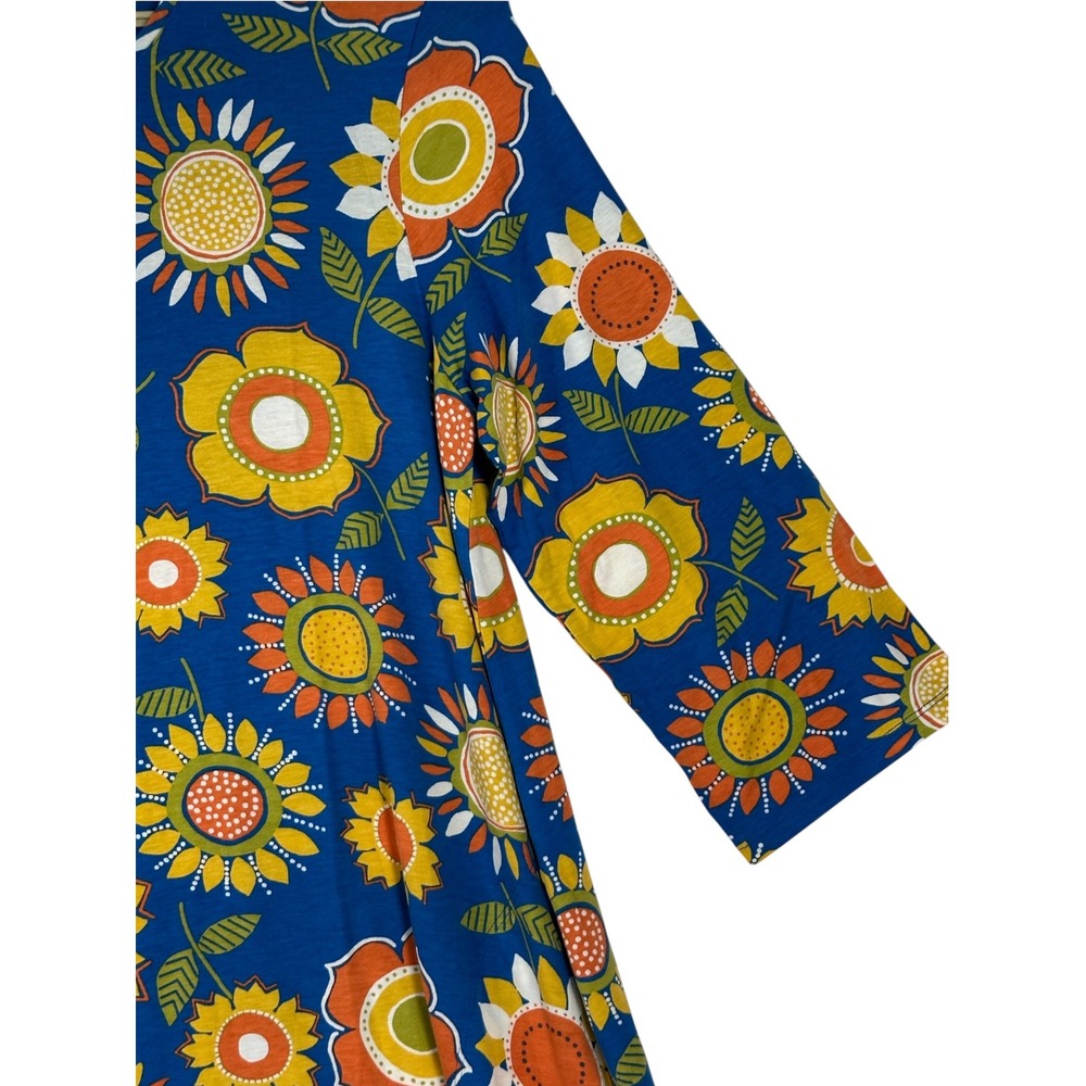 NWT Gudrun Sjoden Womens Sunflower Dress XL Jersey Boho Lagenlook Blue Artsy - Picture 6 of 13